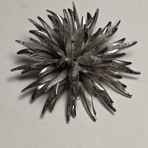 Vintage Silver Dahlia Brooch | Sustainable Boutonnière | Coro Era 1960s–70s